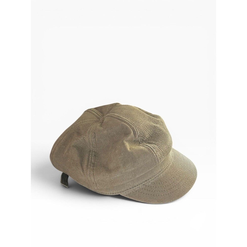 Understated Leather Newsboy Baker Boy Cap Hat Gray